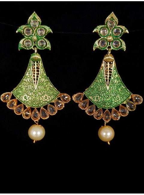 Reverse Ad Earrings With Meenakari Work